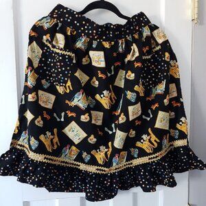 Vintage April Cornell Apron Bistro Cafe Weiner Dog Cottagecore French Pockets OS